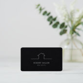 Zwart Vastgoed Home Logo Makelaar Visitekaartje (Staand voorkant)