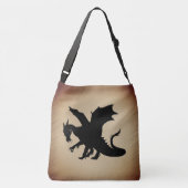 Zwart veelhoekig papier crossbody tas (Achterkant)