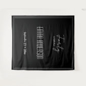 Zwart Veertig en fantastische persoonlijke tekst A Wandkleed (Voorkant (horizontaal))