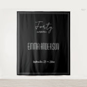 Zwart Veertig en fantastische persoonlijke tekst A Wandkleed (Voorkant)