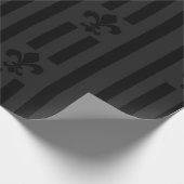 Zwart Velvet Fleur de Lis Wrapping Paper Cadeaupapier (Hoek)