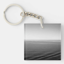 Zwart Velvet Ocean Zwart-wit Fotografie Sleutelhanger