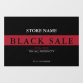 Zwart venster Verkoop op vrijdag Raamsticker (Vel)