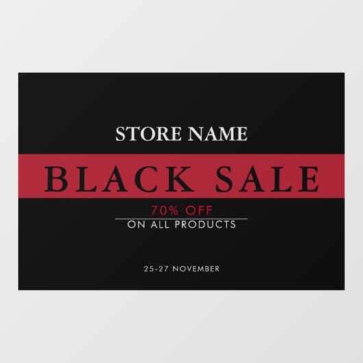 Zwart venster Verkoop op vrijdag Raamsticker (Vel)