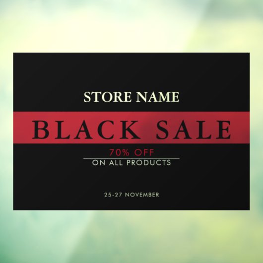 Zwart venster Verkoop op vrijdag Raamsticker (Vel 3)