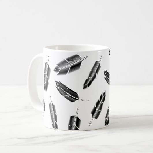 Zwart ventilatorpatroon koffiemok (Voorkant links)