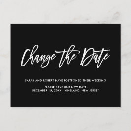 Zwart Verander de datum Uitgestelde Geannuleerde b Aankondigingskaart
