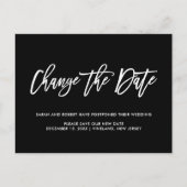 Zwart Verander de datum Uitgestelde Geannuleerde b Aankondigingskaart (Voorkant)