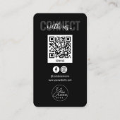 Zwart Verbind met ons Social Media QR Code Visitekaartje (Voorkant)