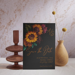 Zwart Verbrand Sinaasappel Monogram Bruiloft Save 