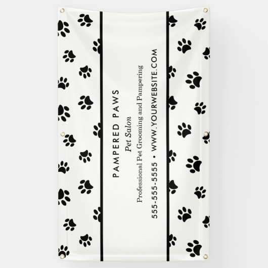 Zwart verf drukt professioneel et salon spandoek (Verticaal)