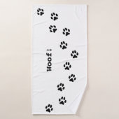 Zwart verf drukt rechtstreeks persoonlijke hond badhanddoek (Badhanddoek)