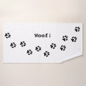 Zwart verf drukt rechtstreeks persoonlijke hond badhanddoek (Badhanddoek)