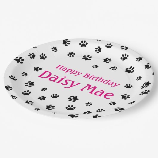 Zwart verf drukt Roze Aangepast huisnummer Papieren Bordje (Gekanteld)