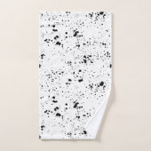 Zwart verf splatter patroon bad handdoek (Handdoek)