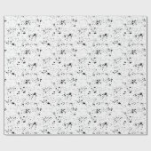 Zwart verf splatter patroon cadeaupapier (Vlak)