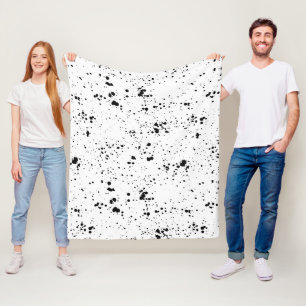Zwart verf splatter patroon fleece deken