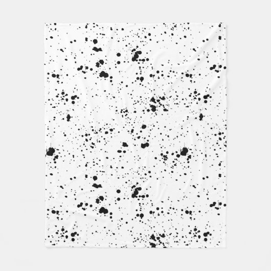 Zwart verf splatter patroon fleece deken (Voorkant)