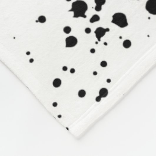 Zwart verf splatter patroon fleece deken (Hoek)