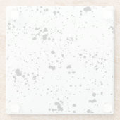 Zwart verf splatter patroon glazen onderzetter (Achterkant)