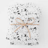 Zwart verf splatter patroon inpakpapier vel (In situ)
