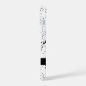 Zwart verf splatter patroon | Jouw namen toevoegen iPhone 15 Case (Linkerkant)