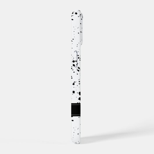 Zwart verf splatter patroon | Jouw namen toevoegen iPhone 15 Case (Rechterkant)