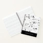 Zwart verf splatter patroon | Jouw namen toevoegen Notitieboek (Binnen)