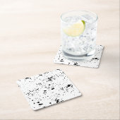 Zwart verf splatter patroon kartonnen onderzetters (Insitu)