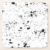 Zwart verf splatter patroon kartonnen onderzetters (Voorkant)