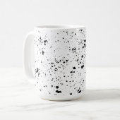 Zwart verf splatter patroon koffiemok (Voorkant links)
