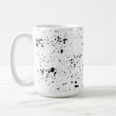 Zwart verf splatter patroon koffiemok (Links)