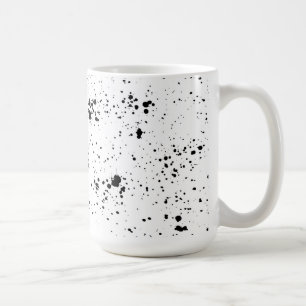 Zwart verf splatter patroon koffiemok
