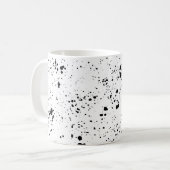 Zwart verf splatter patroon koffiemok (Voorkant links)