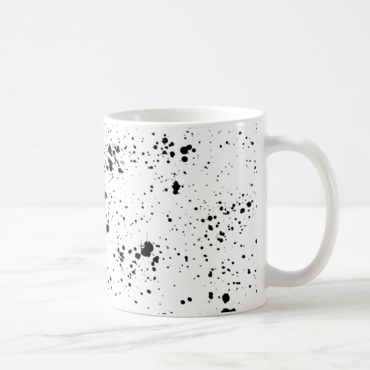 Zwart verf splatter patroon koffiemok (Rechts)