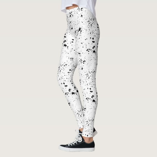 Zwart verf splatter patroon leggings (Links)