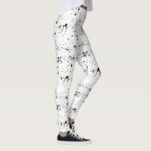 Zwart verf splatter patroon leggings (Rechts)