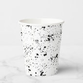 Zwart verf splatter patroon papieren bekers (Links)