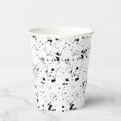 Zwart verf splatter patroon papieren bekers (Rechts)