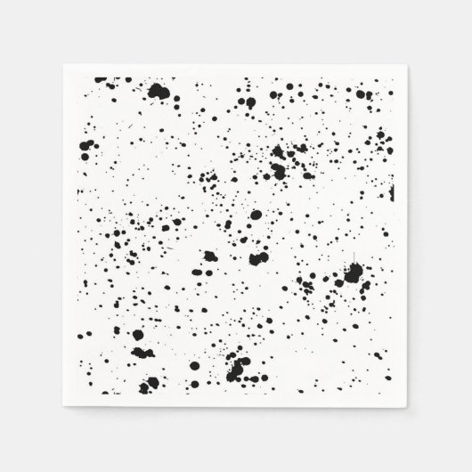 Zwart verf splatter patroon servet (Voorkant)