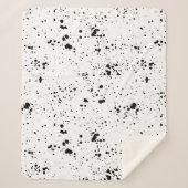 Zwart verf splatter patroon sherpa deken (Voorkant)