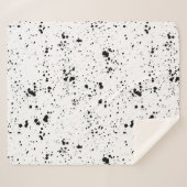 Zwart verf splatter patroon sherpa deken (Voorkant (horizontaal))