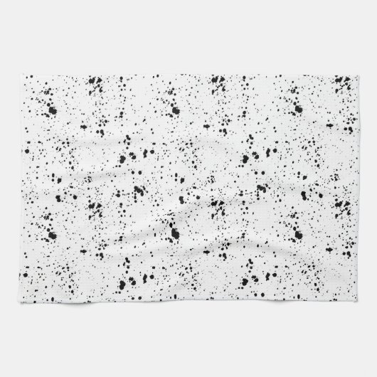 Zwart verf splatter patroon theedoek (Horizontaal)