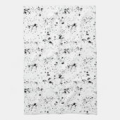 Zwart verf splatter patroon theedoek (Verticaal)