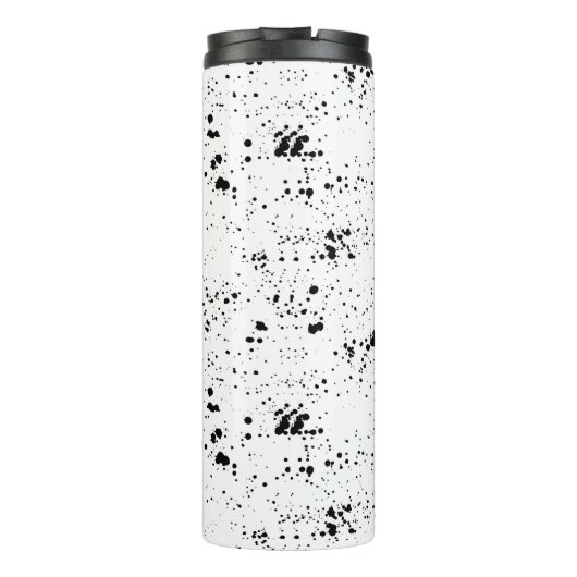 Zwart verf splatter patroon thermosbeker (Achterkant)
