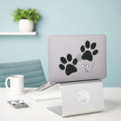 Zwart verfdrukken Ontwerpcontour Sticker (Laptop op bureau)