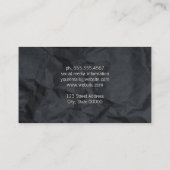 Zwart verfijnd papier visitekaartje (Achterkant)