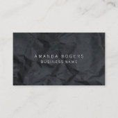 Zwart verfijnd papier visitekaartje (Voorkant)