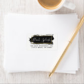 Zwart verflijn en modern Gold geometrisch adres Etiket (Insitu)