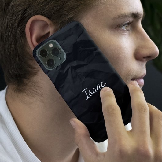 Zwart Verfrommelde Document minimalistische Douane Case-Mate iPhone Case